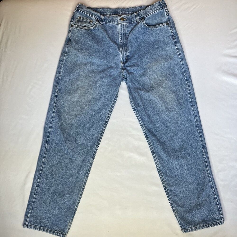 Carhartt Jeans Mens 38X32 Tag 40x32 B17-DST Blue Relaxed Fit Tapered Workwear